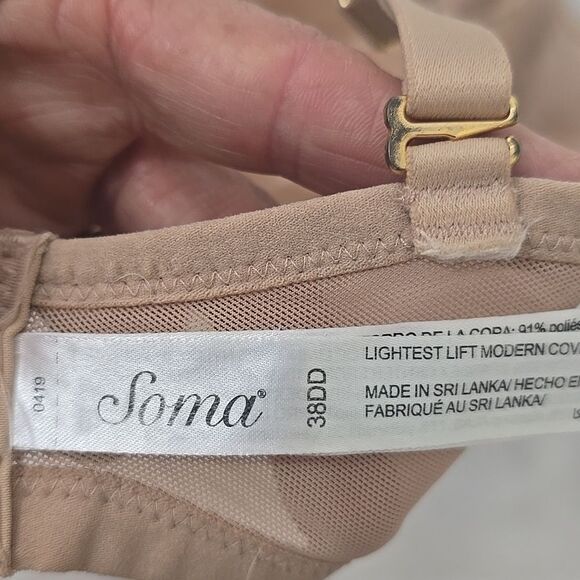 SOMA HUSH COLOR PERFECT COVERAGE BRA WITH LACE SZ 38DD - Picture 6 of 8